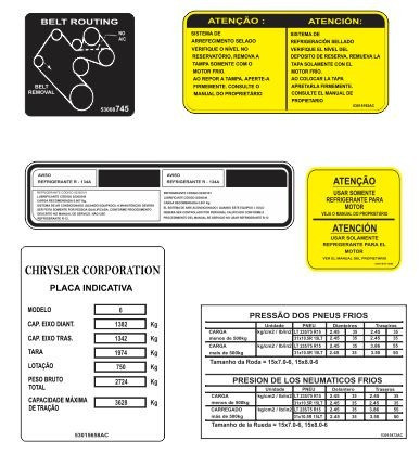 Etiqueta De Precaução Dakota V8 - Kit Completo - F Grátis 0