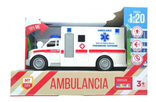 Ambulancia Escala 1:20 A Friccion Con Luz Y Sonido 0