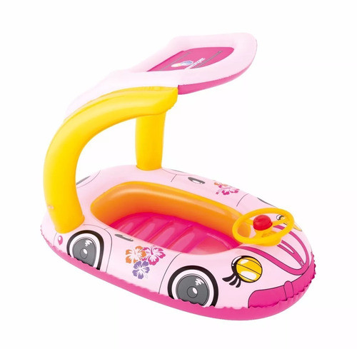 Bote Inflable Con Techo Proteccion Uv Niños 3 A 6 Años 0