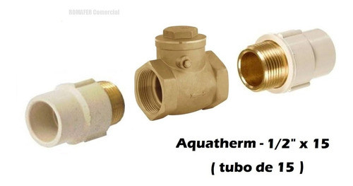 Válvula Retenção Horiz Portinhola 1/2 + 2 Adap Cpvc 1/2 X 15 0