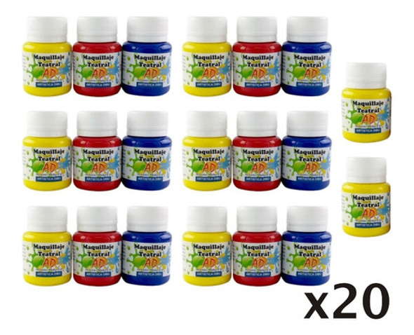 20 Maquillajes Artistico Teatral Ad Rostro Bodypaint 0