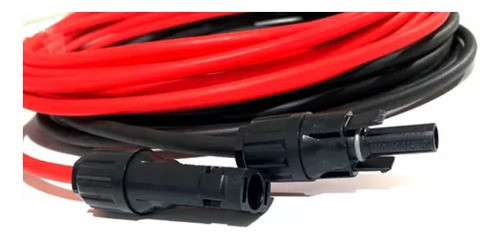 Cable Solar De 6mm2 Largo 4mts Panel Solar C/ Ficha Mc4 0