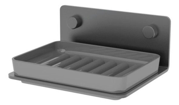 Saboneteira Com Base Plástica Grafite Future Ispirazione 0