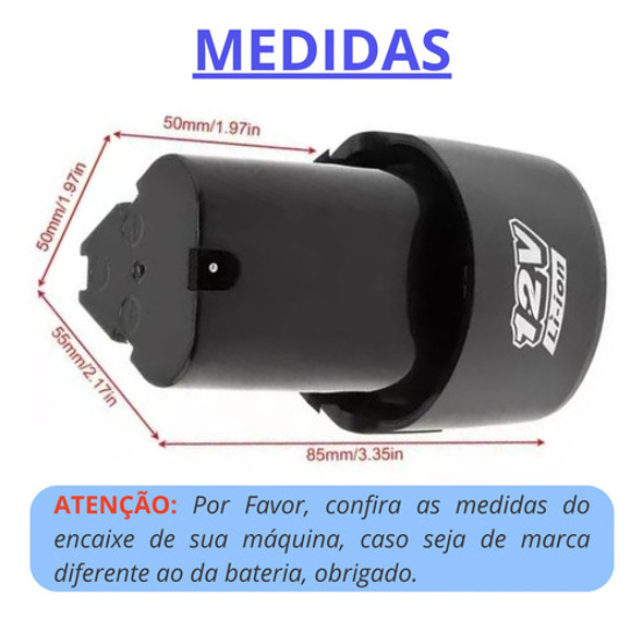 Bateria Parafusadeira 12v Lítio Potência De Carga 1.3 Ah 1