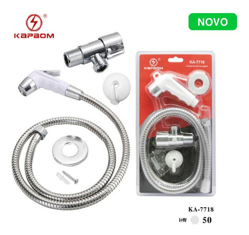 Ducha Higiênica Completa Com Gatilho Abs Branco 1/4 De Volta 1