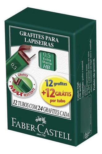 Grafite 0.5mm Hb Fino 12 Tubos Tmg05hb Faber-castell 27369 0