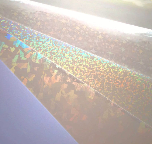 Vinilo Adhesivo Holografico  Clear Sparkle 5 Hojas 30x30cm 1