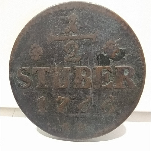 Antigua Moneda 1 Stuber Julich, Alemania 1766 Km# 206 0