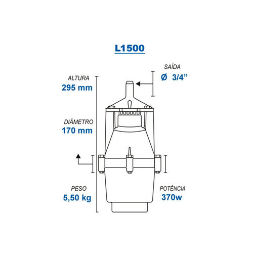 Bomba Submersa Lider 1500 Super Turbo - 110 V - Bomba Lider 1