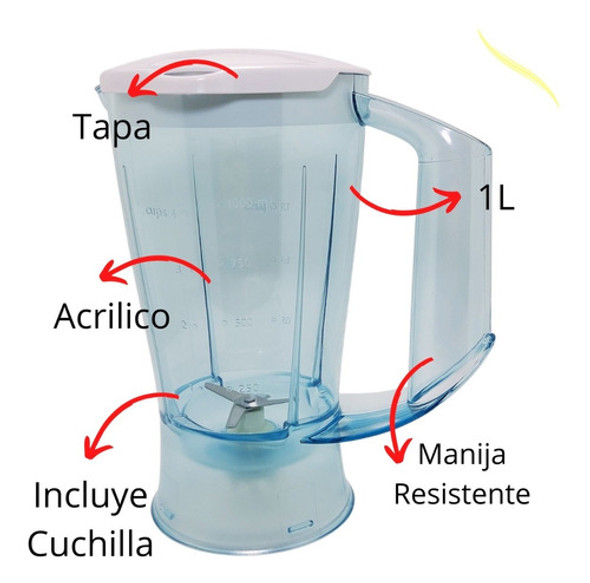 Vaso Jarra Licuadora Compatible Philips Twist Hr1710 1