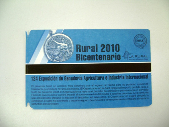 Entrada Exposicion Rural 2010 Bicentenario Coleccion Boedo 0