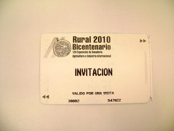 Entrada Exposicion Rural 2010 Bicentenario Coleccion Boedo 1