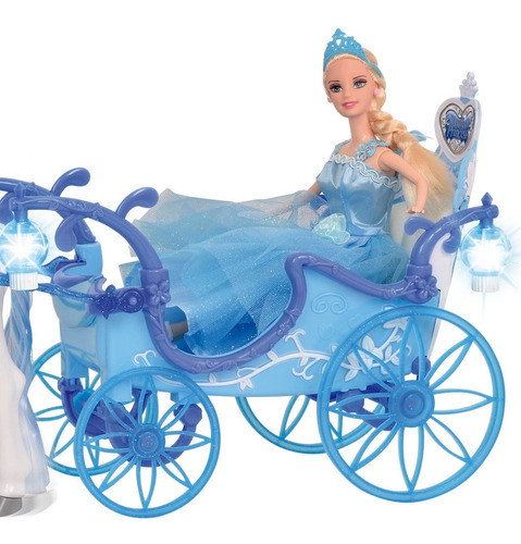 Carroza Carruaje Magico Con Luz Y Princesa Caballo  Ditoys 1