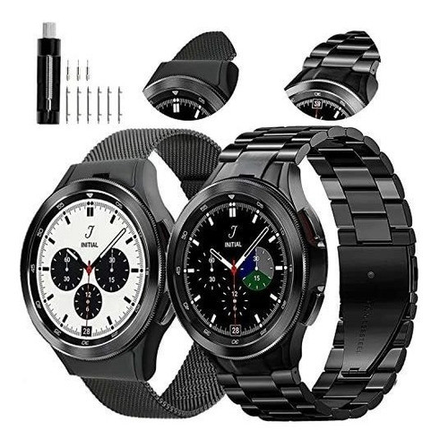 2 Mallas Acero Inoxidable Para Samsung Galaxy Watch 5 Pro 0