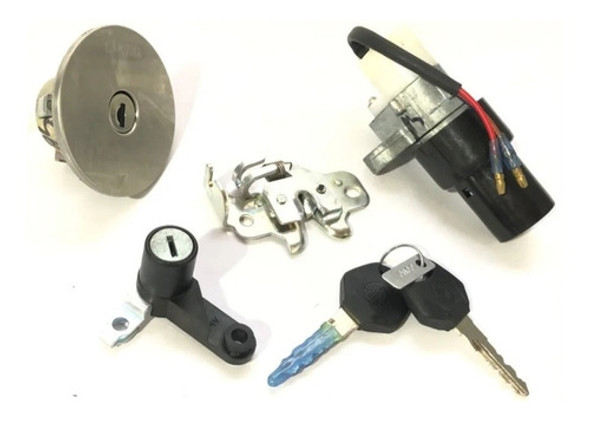 Kit Llave Contacto - Tapa Tanque Yamaha Fz16 Original 0