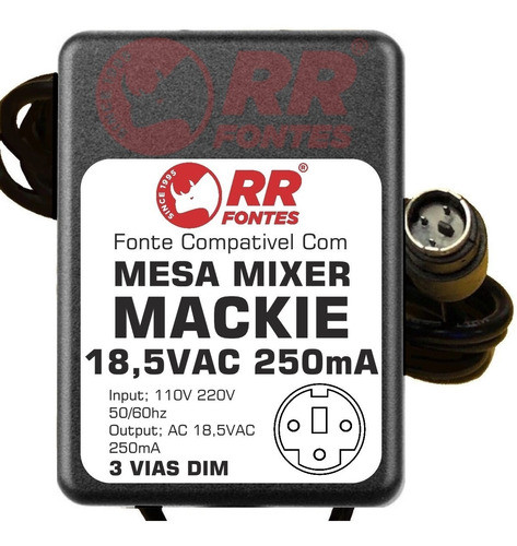 Fonte Carregador Mixer Mesa Mackie Mix 8/5 Mix8 Mix5 18,5v 0