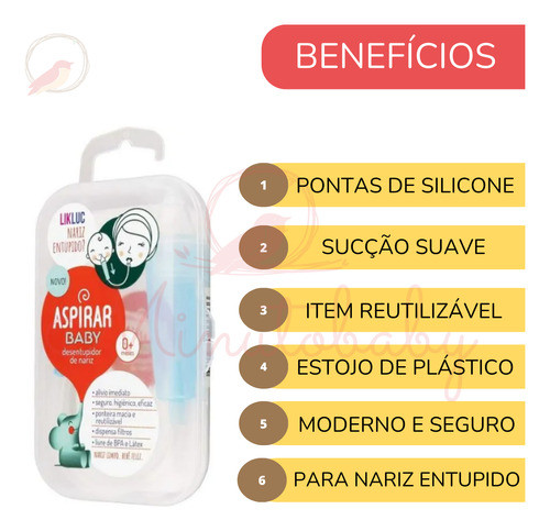 Kit Likluc - 1 Aspirar Baby + 2 Assoar Baby + 1 Xô Febre 1