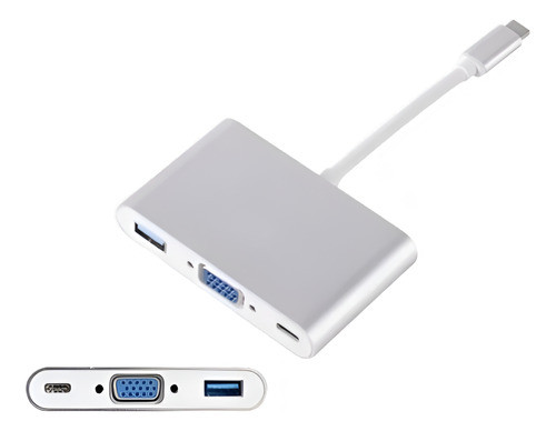 Cable Adaptador Hub Usb C A Usb 3.0 Vga Usb C 0