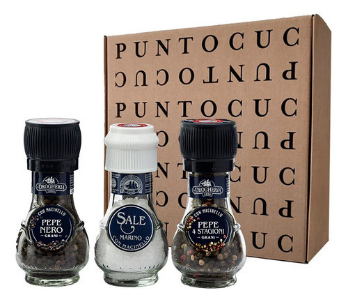 Kit Pimienta Negra 4 Estaciones Sal Marina Italia Gif Box 0