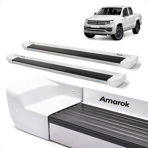 Estribo Com Kit Fixação Cor Branco Cristal Amarok Dupla 2018 0