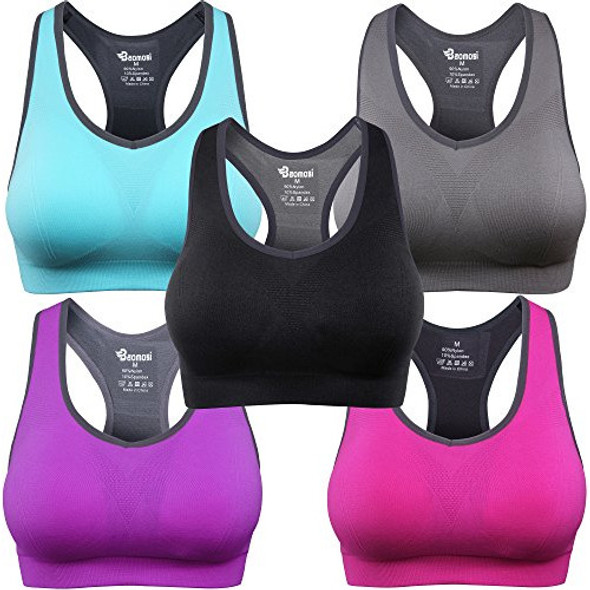 Baomosi Womens Seamless High Impact Support Racerback Entren 0