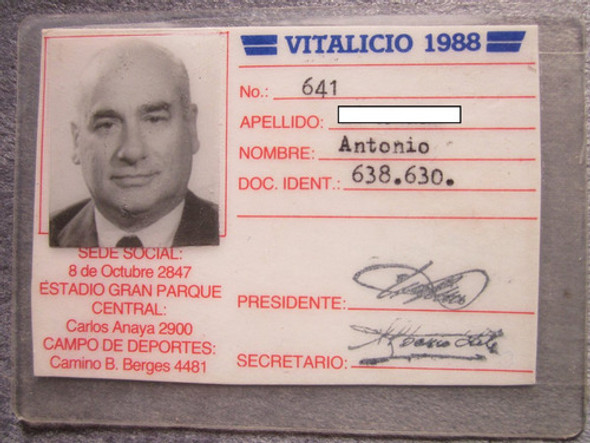 Antiguo Carnet De Club Nacional De Futbol Vitalicio 0