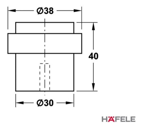 Tope De Puerta Hafele 40mm Acero Inoxidable 1