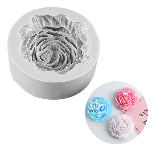 Molde De Silicona Rosa 3d Especial Para Jabones, Velas 7.5cm 0