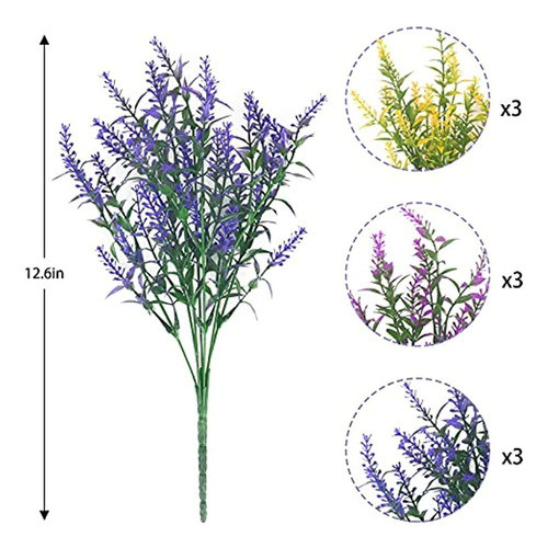 Teldrassil 12 Paquetes De Flores De Lavanda Artificiales Par 1