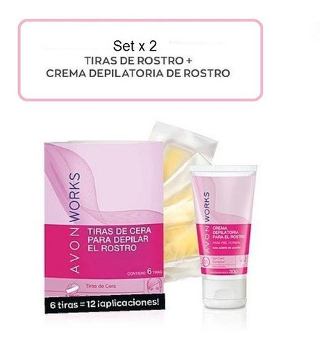 Tiras Depilar X 6 + Crema Depilatoria Rostro Set X 2 Avon 1