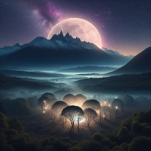 Obra De Arte Digital Bosque De Ombúes 50x50cm Pieza Única 0