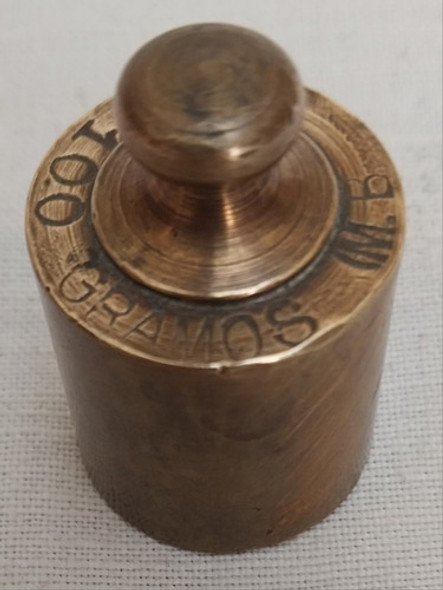 Antigua Pesa De 100 Gramos Bronce 1