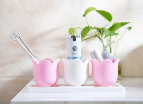 Organizador De Baño Flor Jabonera Porta Cosmeticos Familiar 1