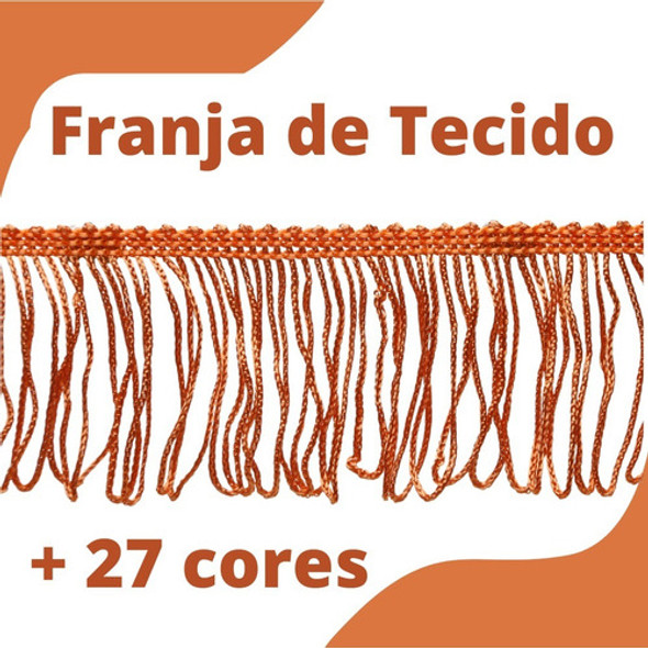 Franja De Tecido Laranja - 5cm Rolo C/10 Metros - Nybc 0