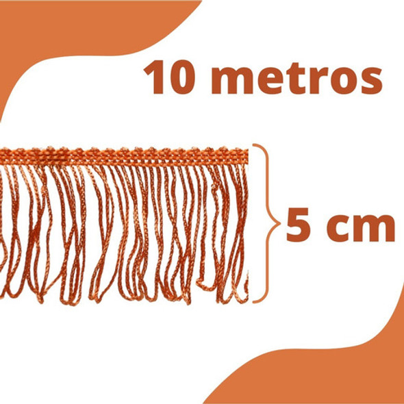 Franja De Tecido Laranja - 5cm Rolo C/10 Metros - Nybc 1