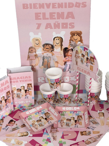 Cotillón Infantil Personalizado X 15 Roblox Rosa 0