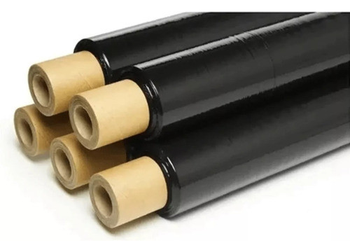 Pack X 6 Film Stretch Negro 50cm Con Mango Virgen 0