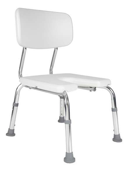 Silla Para Ducha De Aluminio Regulable Respaldo Asiento En U 0
