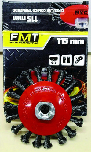 Cepillo Trenzado Conico C/ Rosca Para Amoladora 115 Mm 4 1/2 0