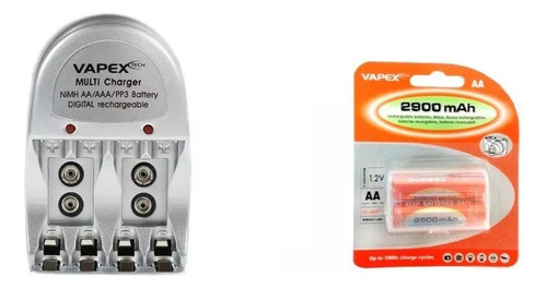 Cargador Múltiple Aa/aaa/9v + 2 Pilas Aa 2900mah Recargables 0