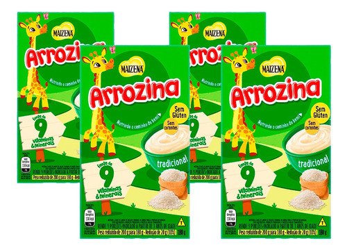 Kit 4 Maizena Arrozina Tradicional Mingau Amido Milho 180g 0