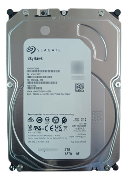 Disco Duro Sata 4 Teras Seagate Skyhawk 0