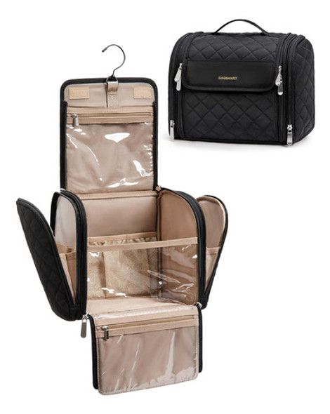 Bolso De Maquillaje Portátil Grande Para Mujeres, Negro 0