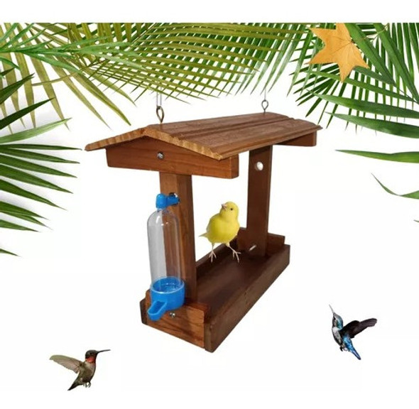Tratador Comedor Para Pássaros Livres -silvestres Verniz 0 Tratador Comedor Para Pássaros Livres -silvestres Verniz 0