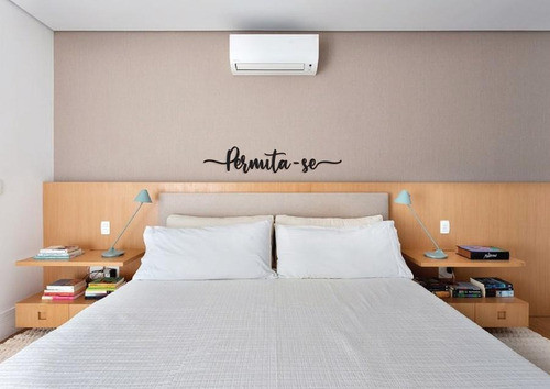 Permita-se Lettering  65x13cm Em Madeira Mdf Preto 1