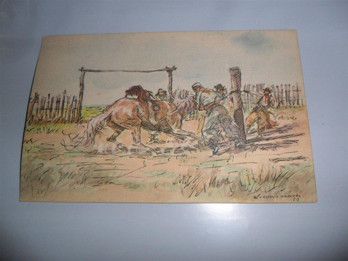 Antigua Postal Bravo El Reservao Enrique Castell Capurro 0