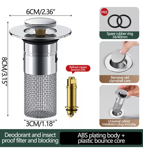 2 Unidades De Filtro De Drenagem De Pia, Tipo De Filtro De D 1