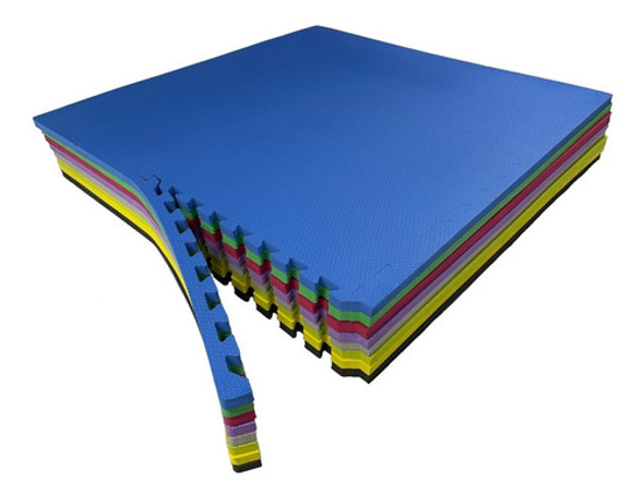 Kit 7 Tatame Tapete Eva 100x100x2cm 1x1 Metro 20mm 0