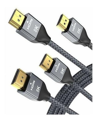 2 Cables Hdmi 2.1 8k Certificado 2mt Hdcp 2.3 Basesailor -wt 0
