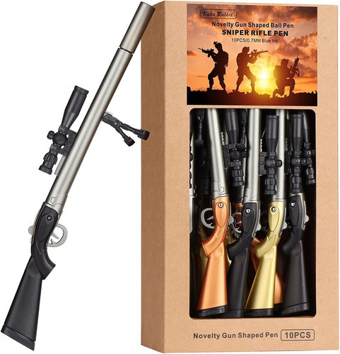 Boligrafo Con Forma De Rifle Sniper, Pack De 10u. Tinta Azul 0